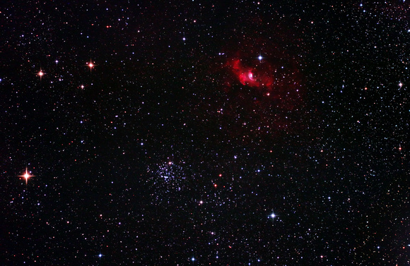 Messier 52 and NGC 7635 The Bubble Nebula